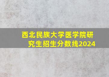 西北民族大学医学院研究生招生分数线2024