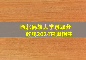 西北民族大学录取分数线2024甘肃招生