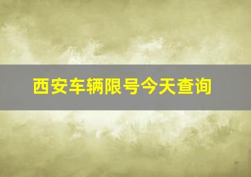 西安车辆限号今天查询