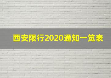 西安限行2020通知一笕表