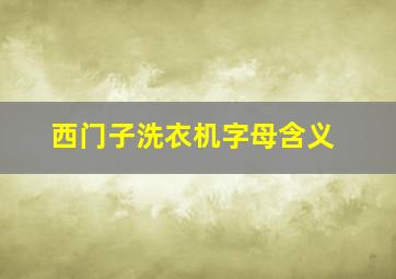 西门子洗衣机字母含义