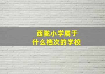 西陇小学属于什么档次的学校