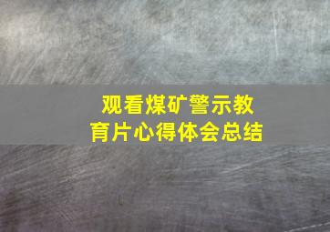 观看煤矿警示教育片心得体会总结