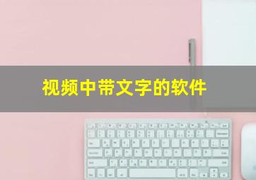 视频中带文字的软件