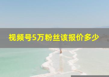 视频号5万粉丝该报价多少