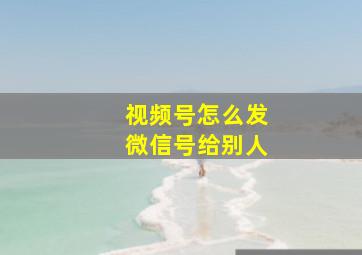 视频号怎么发微信号给别人