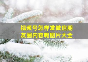 视频号怎样发微信朋友圈内容呢图片大全