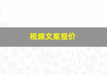 视频文案报价