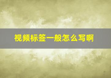 视频标签一般怎么写啊