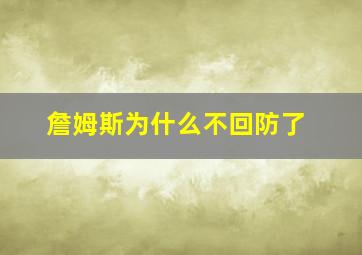 詹姆斯为什么不回防了