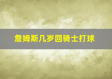 詹姆斯几岁回骑士打球