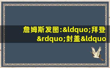 詹姆斯发图:“拜登”封盖“特朗普”