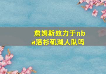 詹姆斯效力于nba洛杉矶湖人队吗