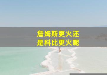 詹姆斯更火还是科比更火呢