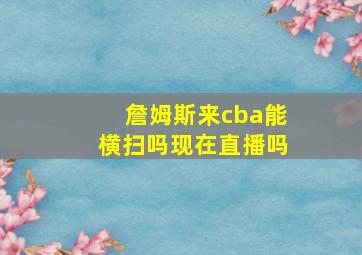 詹姆斯来cba能横扫吗现在直播吗