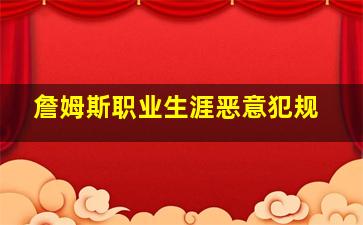 詹姆斯职业生涯恶意犯规