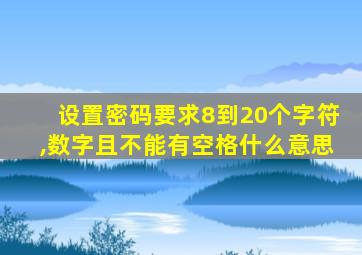 设置密码要求8到20个字符,数字且不能有空格什么意思