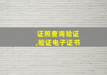 证照查询验证,验证电子证书