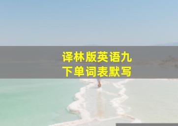 译林版英语九下单词表默写