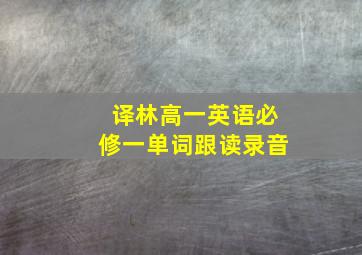 译林高一英语必修一单词跟读录音