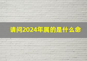 请问2024年属的是什么命