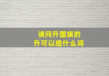 请问升国旗的升可以组什么词