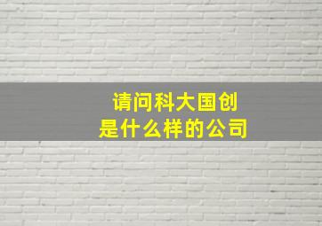 请问科大国创是什么样的公司