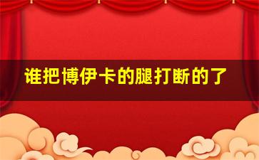 谁把博伊卡的腿打断的了