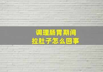 调理肠胃期间拉肚子怎么回事