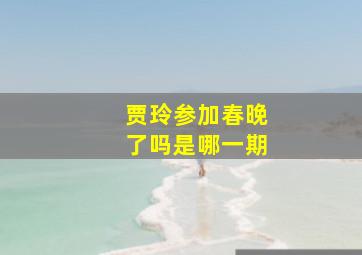 贾玲参加春晚了吗是哪一期