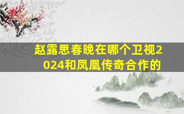 赵露思春晚在哪个卫视2024和凤凰传奇合作的