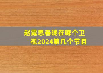 赵露思春晚在哪个卫视2024第几个节目