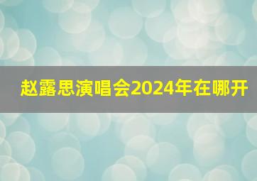 赵露思演唱会2024年在哪开