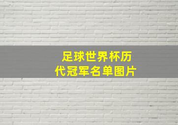 足球世界杯历代冠军名单图片