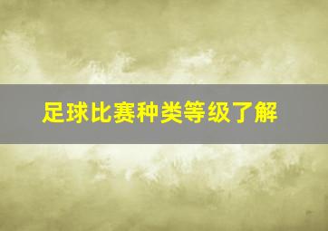 足球比赛种类等级了解