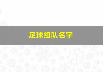 足球组队名字