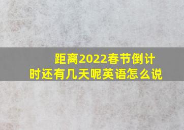 距离2022春节倒计时还有几天呢英语怎么说