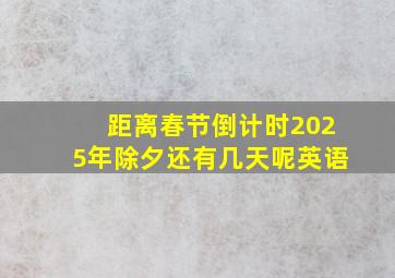 距离春节倒计时2025年除夕还有几天呢英语