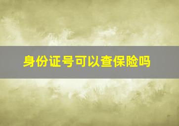 身份证号可以查保险吗