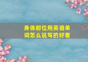 身体部位用英语单词怎么说写的好看