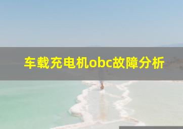 车载充电机obc故障分析