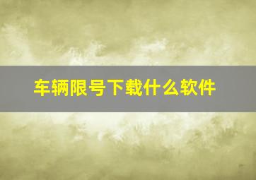 车辆限号下载什么软件