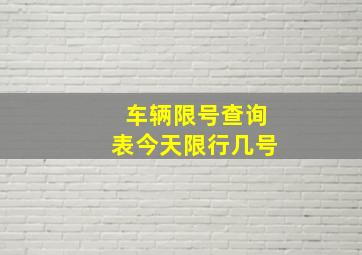 车辆限号查询表今天限行几号