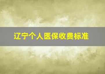 辽宁个人医保收费标准