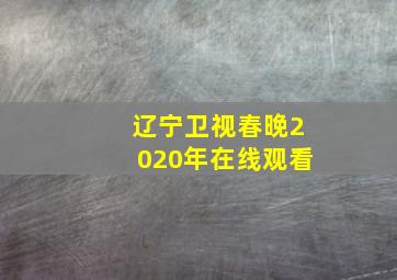 辽宁卫视春晚2020年在线观看