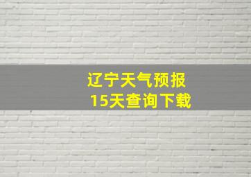 辽宁天气预报15天查询下载