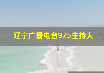 辽宁广播电台975主持人