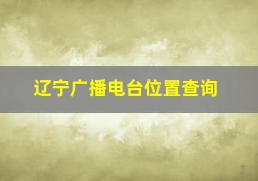 辽宁广播电台位置查询