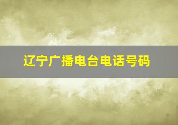 辽宁广播电台电话号码