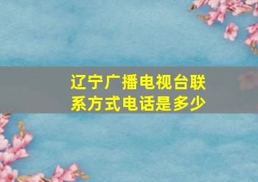 辽宁广播电视台联系方式电话是多少